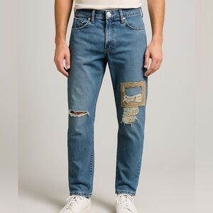 Levi’s Patchwork Distressed Straight‎ Leg Jeans – Men’s 31x32